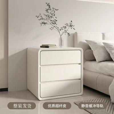 多功能奶油风小型实木床头柜卧室简约现代创意极简轻奢感罗加