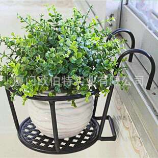 跨境简约室内栏杆小挂篮窗户栏杆悬挂阳台花架铁艺植物架厂家