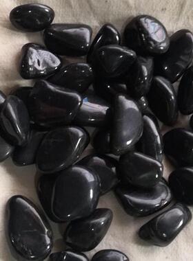 抛光瓜子石 抛光黑色鹅卵石砾石子 铺路水池鱼缸造景垫底石头