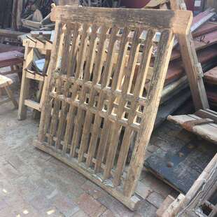 老物件老木窗农村老花窗实木复古装饰旧窗户窗格老旧家具怀旧