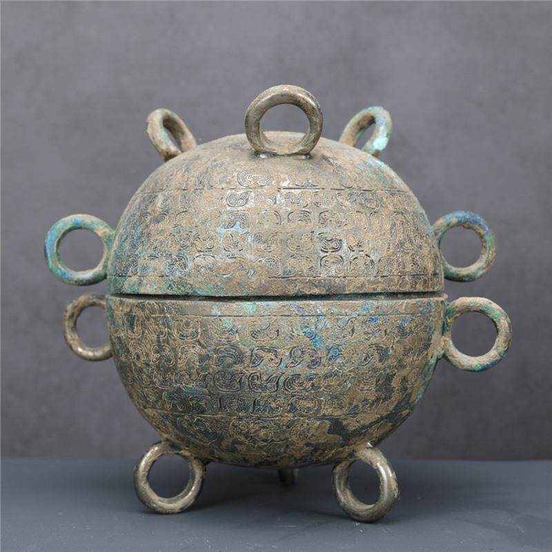古青铜器古做旧古代青铜器食器青铜高锡白银光敦博物馆古玩收藏