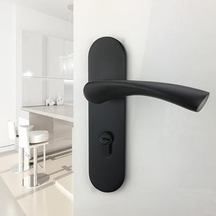 黑色太空铝实心面板连体锁室内卧室门卫生间铝合金隔断门C01-A013