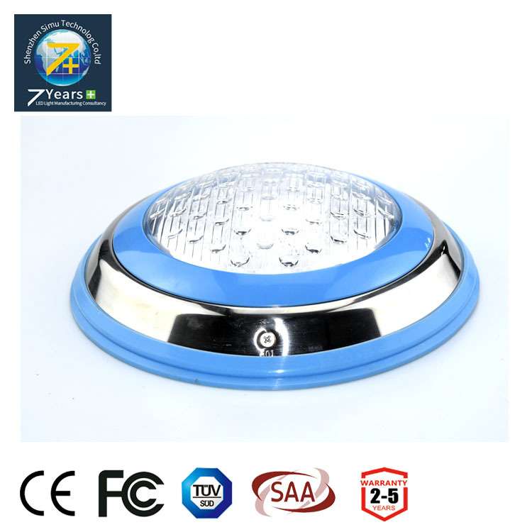 IP68不锈钢304彩色DMX512遥控水下照明9W12WLED挂壁泳池灯