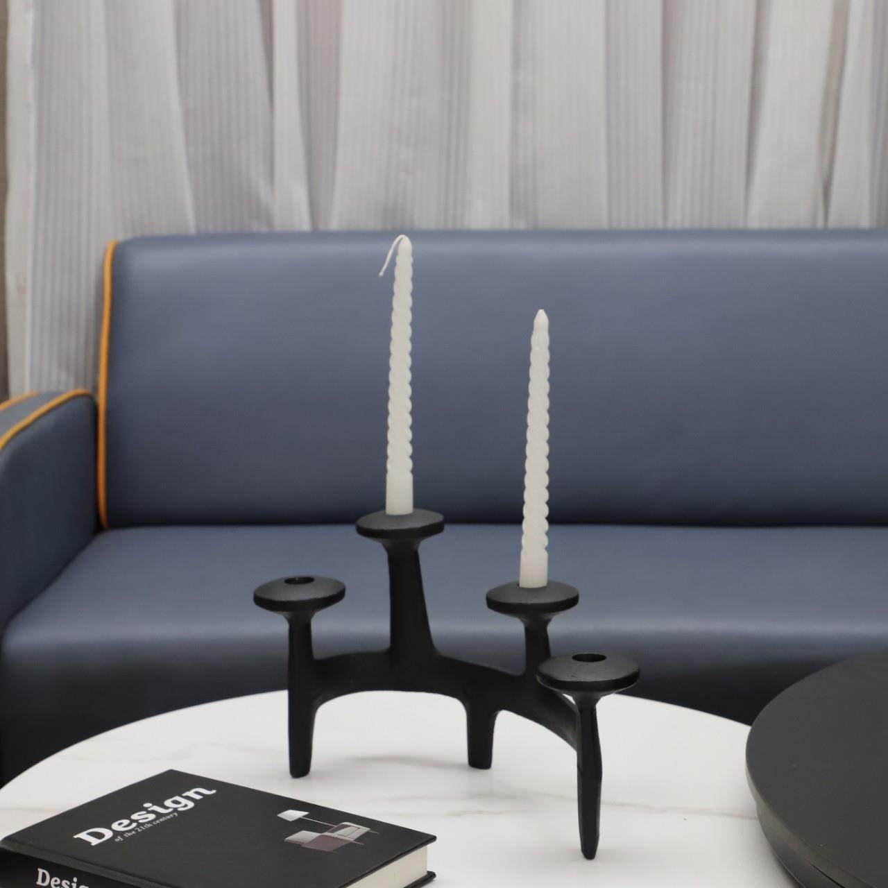 北欧创意黑色铸铁蜡烛台摆件酒店餐厅样板房家居浪漫艺术软装饰品,3C数码配件,USB灯,淘宝优惠券,粉丝福利购,淘宝优惠卷