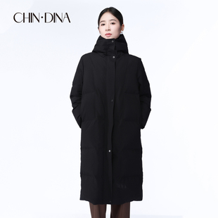 长款黑色排骨羽绒服女款2025冬季新款高级感保暖巨好看的冬装外套