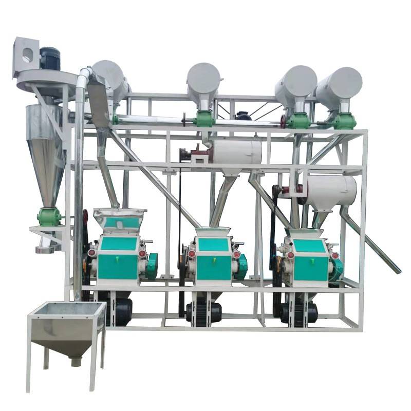 磨面机6F22-40型小麦玉米五谷杂粮小型三机一遍净机械设备磨粉机