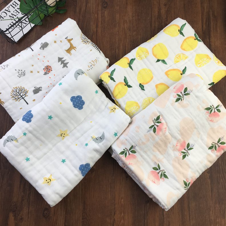 无荧光剂070密高水洗婴儿纱布浴巾*0随赠06方形层长形11方巾1411*