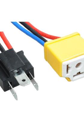 高品汽车led大灯线束卤素灯H4增光线组增光器增亮改装线组总成