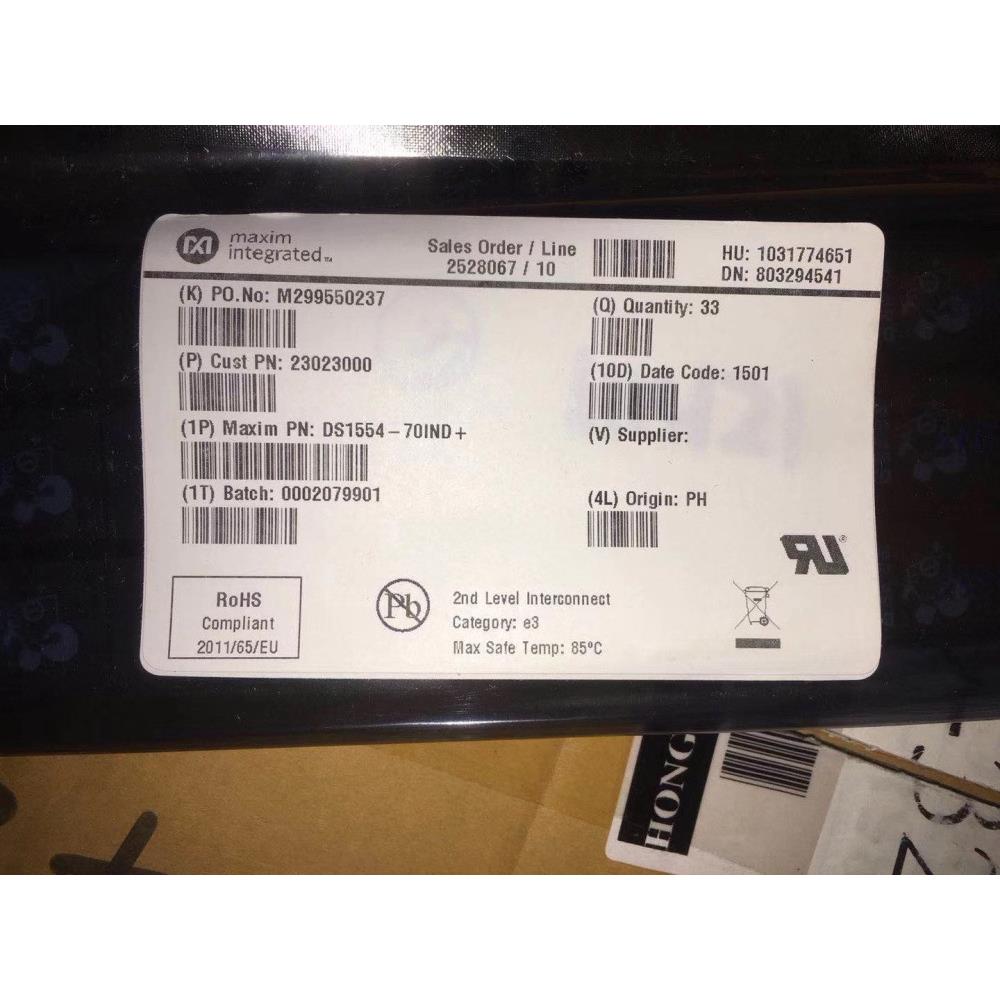 电子元器件【DS1554-70IND+】价格咨询为准120IND+ DS1554P