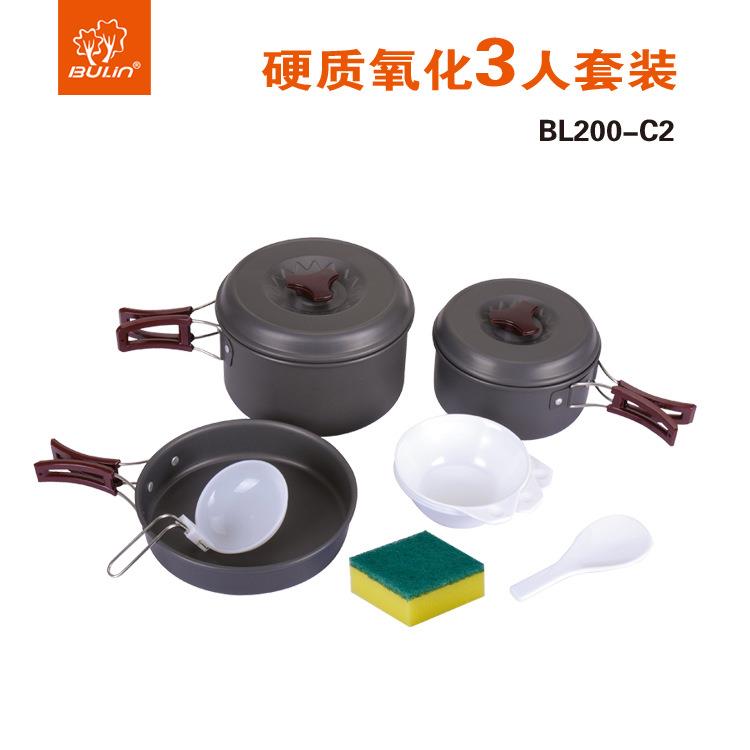 步林户外套锅锅具露营炊具烧水壶卡式炉便携装备野外餐具野营锅