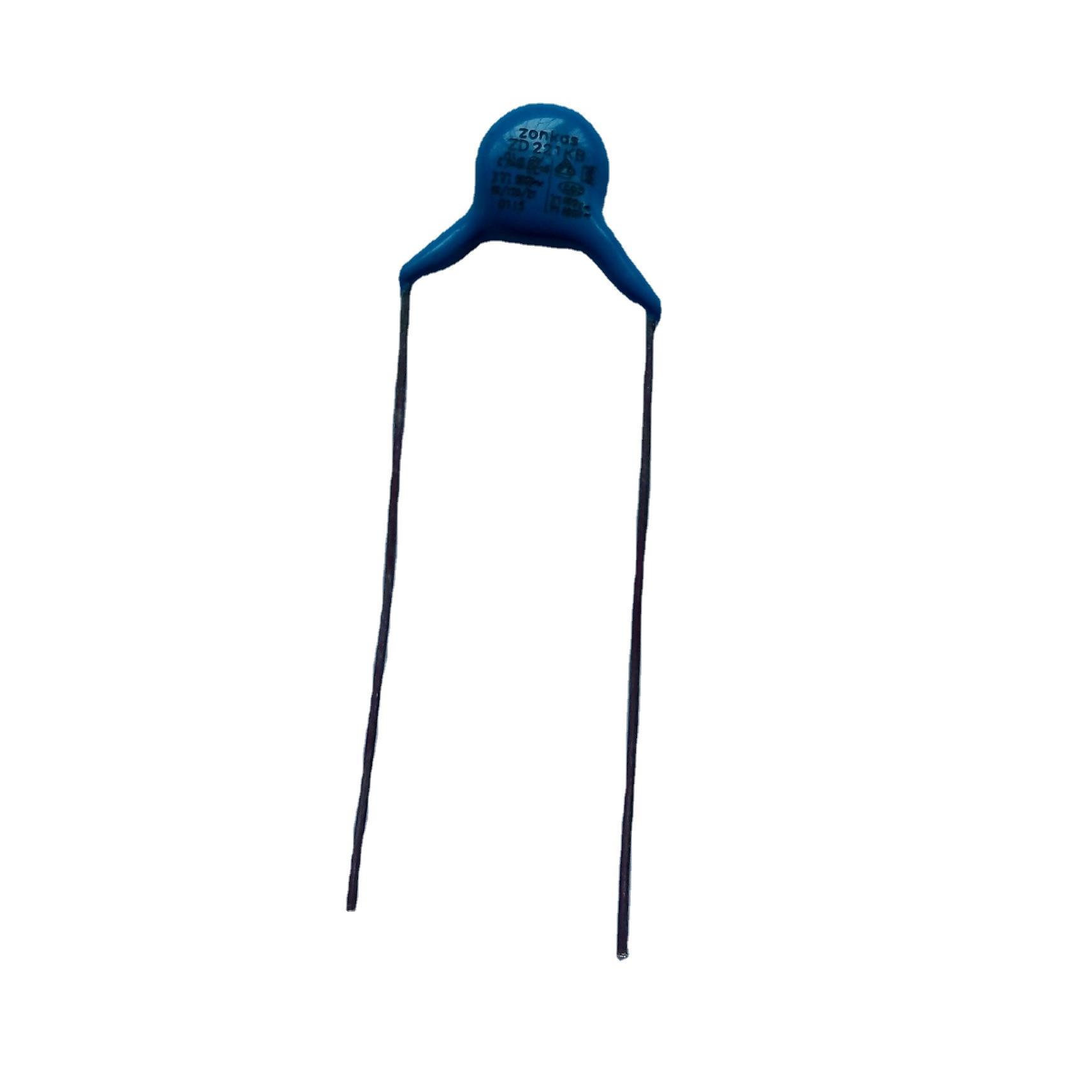 陶瓷电容安规电容Y1電容221M500VAC Y5P10*25 瓷片藍色