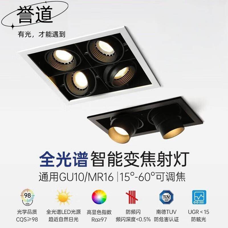 誉道双头射灯嵌入式格栅灯客厅四头无主灯酒店斗胆灯玄关过道洗墙,鲜花速递/花卉仿真/绿植园艺,割草机/草坪机,淘宝优惠券,粉丝福利购,淘宝优惠卷