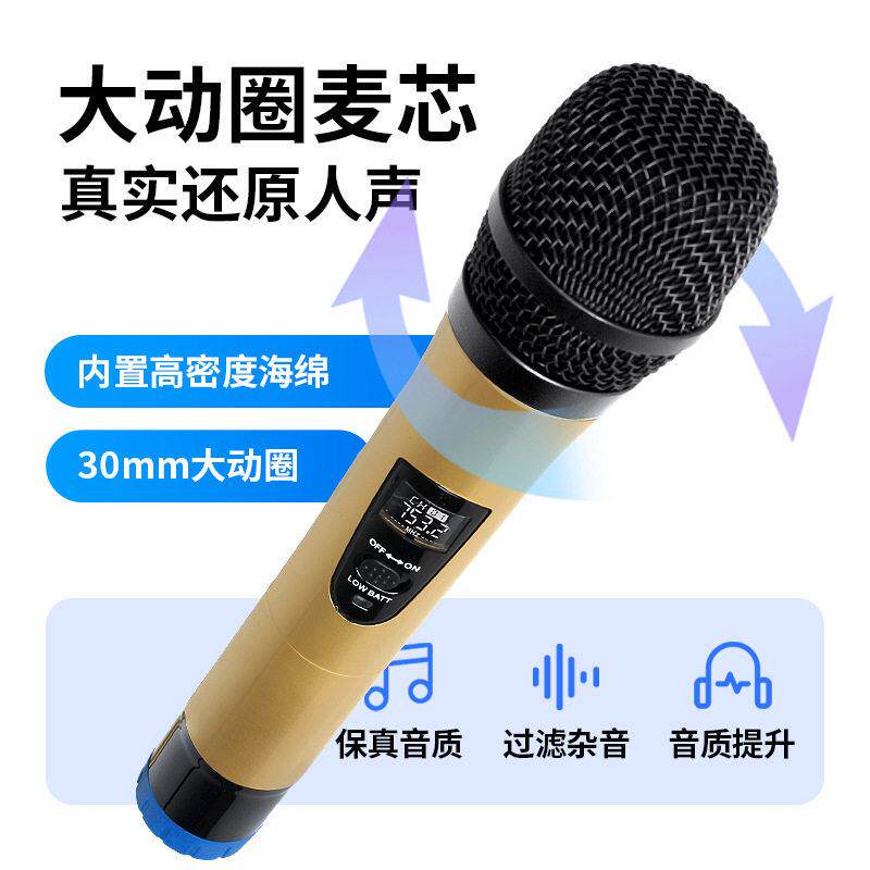 麦克风一拖二动圈电脑音响功放声卡直播话筒套装领夹麦降噪领夹式
