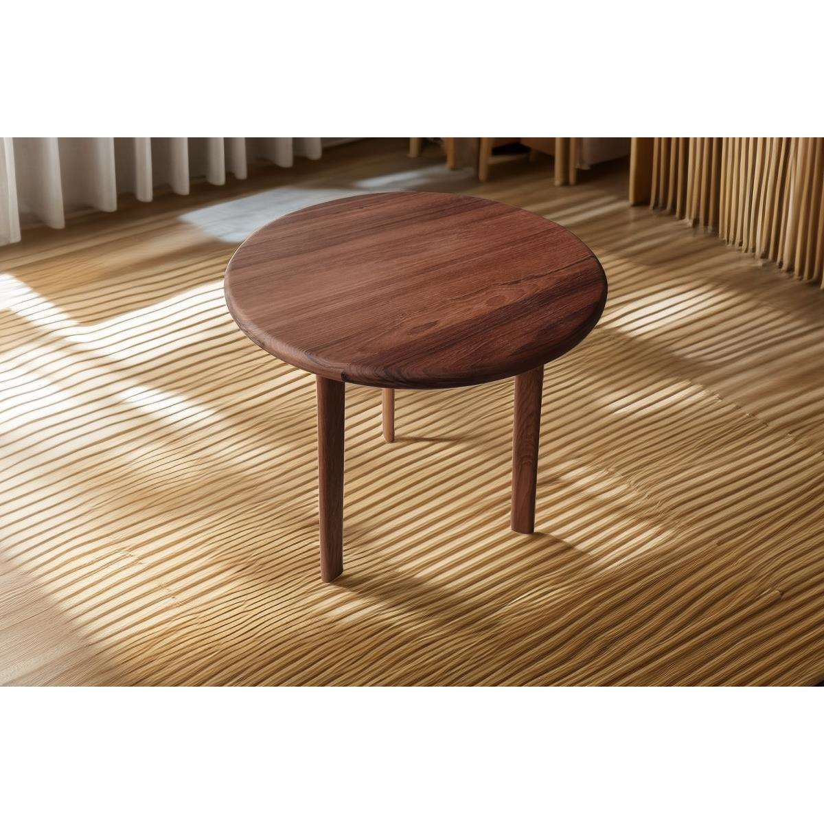 W7缅甸柚木小圆桌家用轻奢茶桌阳台实木圆桌家用实用定 制下午茶