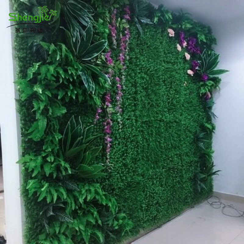 广州仿真绿植墙酒店商场仿真植物装饰墙体绿化波斯草仿真绿植墙