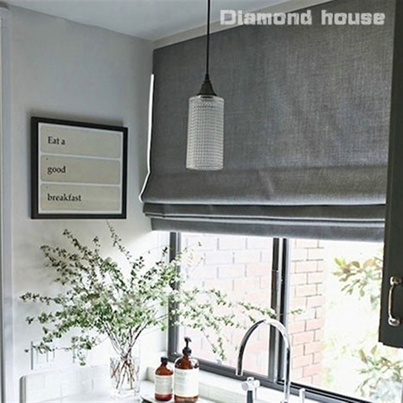 北欧现代棉麻纯色简约遮光百搭定制罗马帘/L升降帘/提拉帘D501