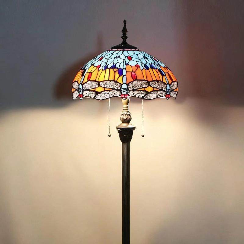 蒂凡尼经典欧式蓝色蜻蜓珠子餐厅酒吧咖啡厅站立灯卧室别墅落地灯