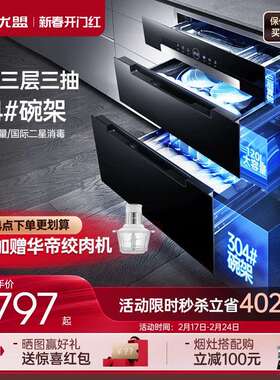 UX331消毒柜家用嵌入式小型厨房碗柜三层120L大容量高温烘干