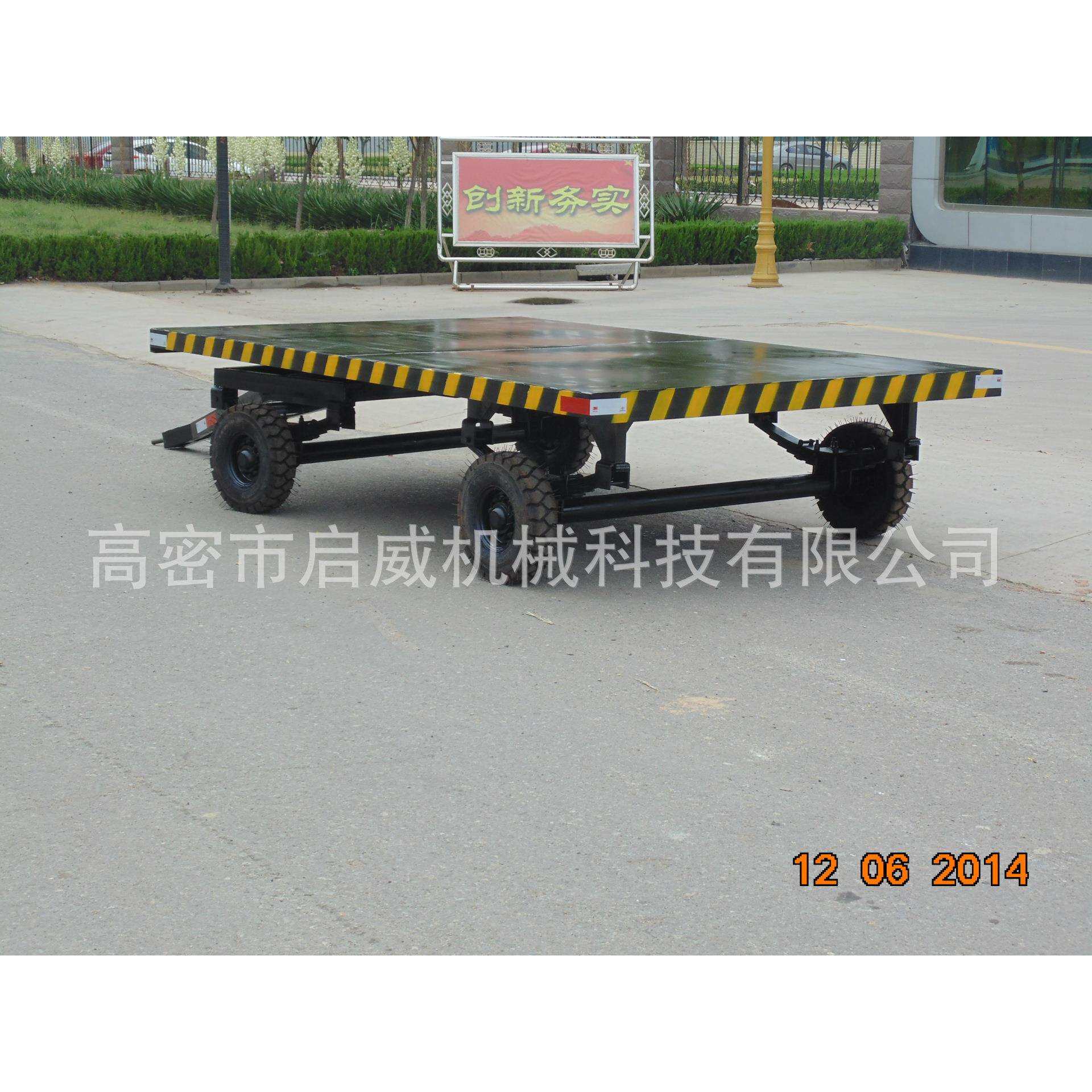 3吨平板拖车 四轮牵引平板拖车 实心胎拖车配件厂家厂家供应