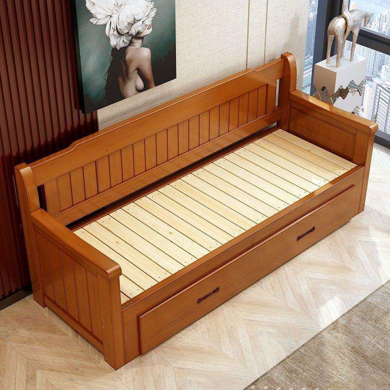 实木沙发床一体两用可伸缩客厅小户型多功能可储物推拉折叠沙发床