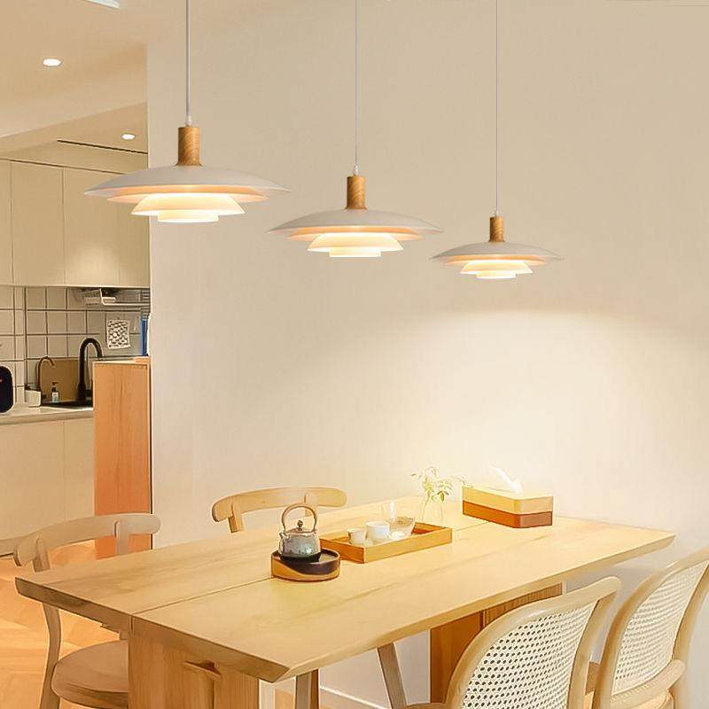 北欧原木风ph5餐厅灯吊灯可移动轨道滑轨丹麦吊灯岛台餐桌饭厅灯