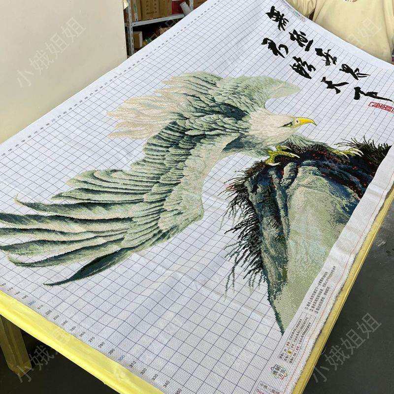 君临天下十字绣成品不带框纯手工已绣好2024新款客厅高端大展宏图