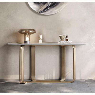 意式轻奢玄关桌靠墙入户条案现代简约大理石奢石玄关台