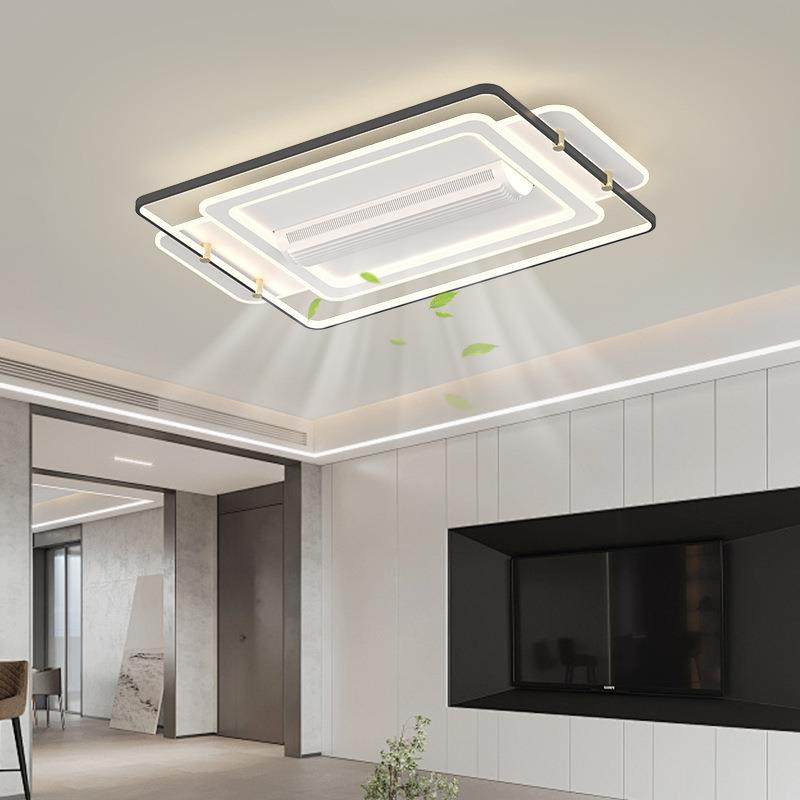 无叶风扇灯客厅吸顶灯新款滚筒式电扇灯一体护眼灯具组合全屋套餐