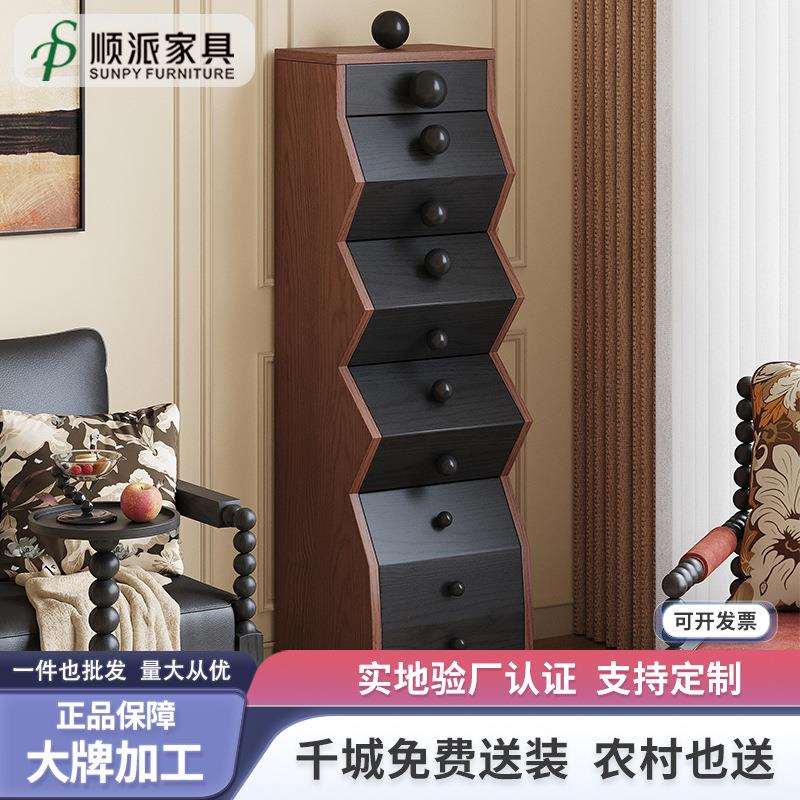 复古法式五斗柜玄关实木置物柜子客厅靠墙储物柜家用卧室收纳柜