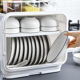 厨房碗架碗筷收纳盒塑料装餐盘箱沥水置物架家用台面放碗碟柜