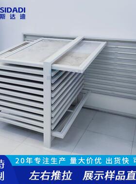 厂家直供600800瓷砖展示架可移动石材展架推拉式地砖展示柜金属架