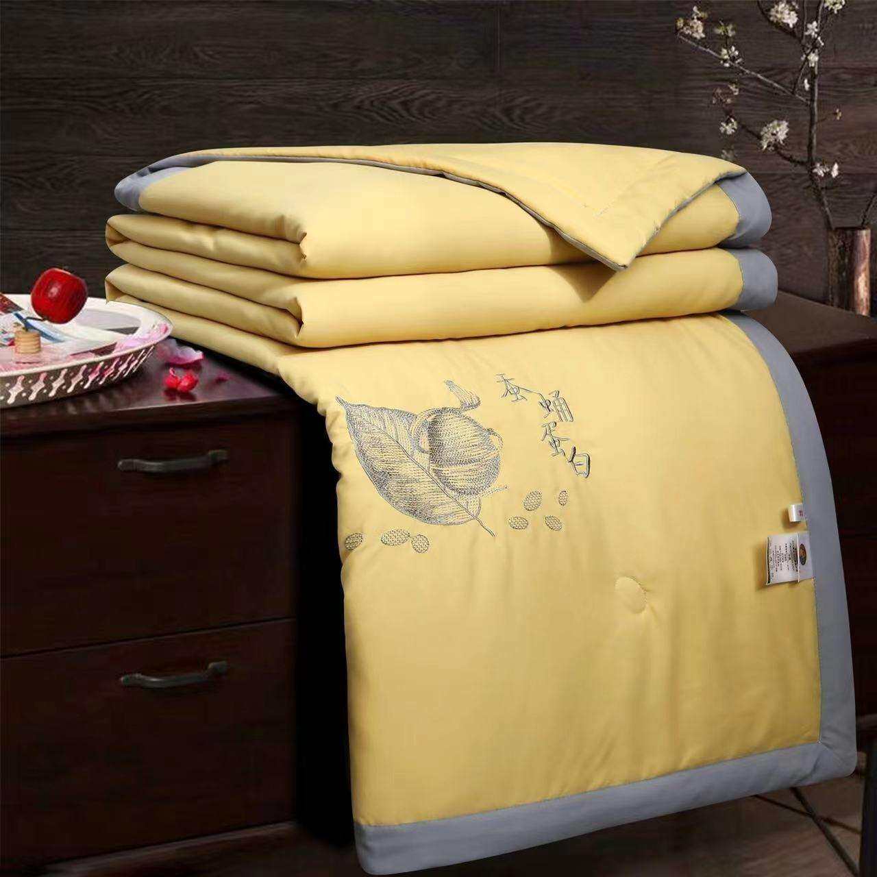 新款夏被厂家直销绒茧世家精美蚕丝蛋白被蚕丝夏被透气轻盈