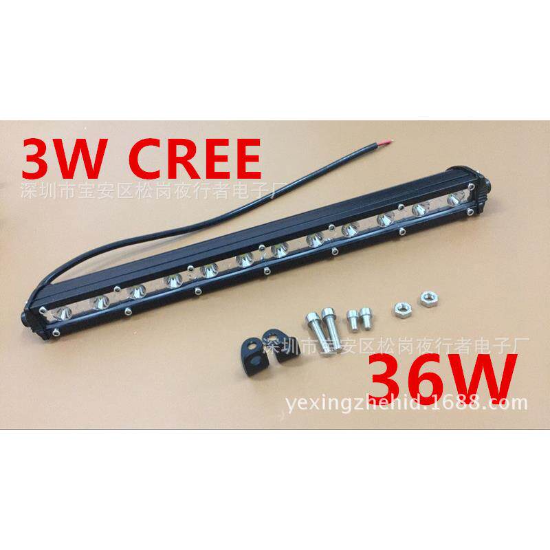 12V24V超薄LED单排长条灯CREE灯珠爆闪灯中网灯前杠改装36W工作灯