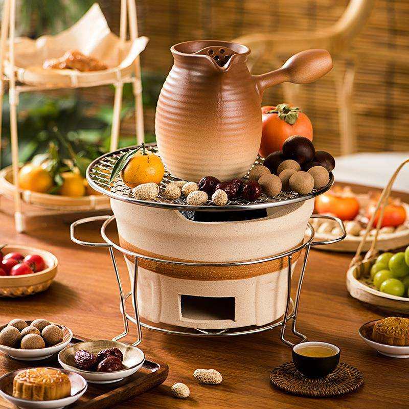 围炉煮茶烤奶茶具复古陶瓷烧水壶耐高温侧把烧烤套装家用户外炭炉,3C数码配件,USB灯,淘宝优惠券,粉丝福利购,淘宝优惠卷