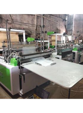 HD-600热封冷切制袋机双线全自动PE冷切切平口袋双线塑料袋制袋机