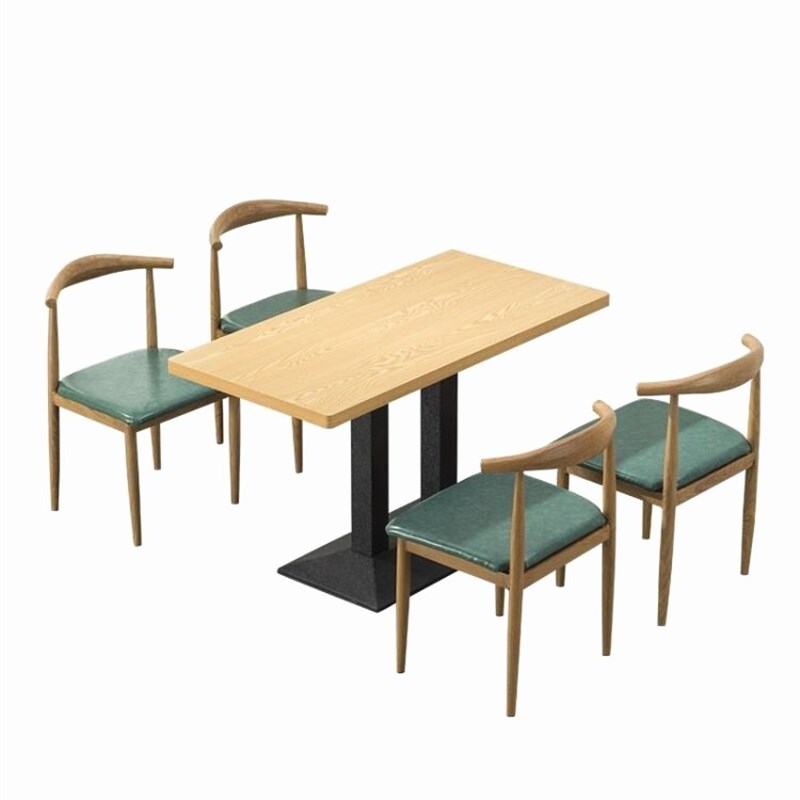 奶茶甜品店现代饭厅桌子家用桌椅套装面馆快餐桌椅组合长方桌