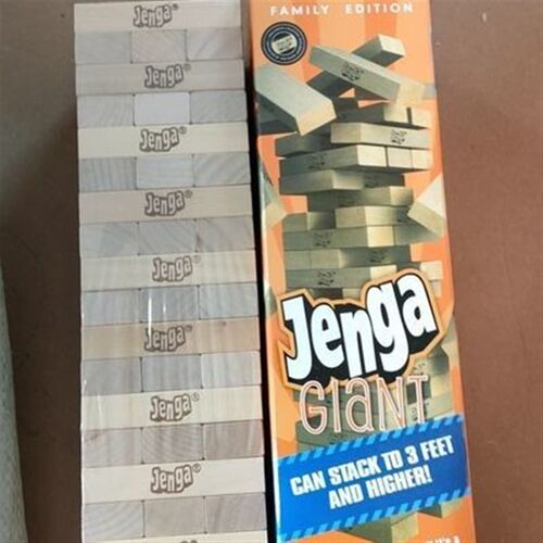 儿童桌面叠叠f乐 jenga积木层层堆堆木块益智无漆成人玩具