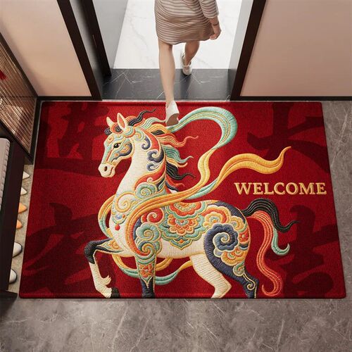 【下单立减c50】马年红色新年2026新款入户地垫门垫玄关进门脚垫B