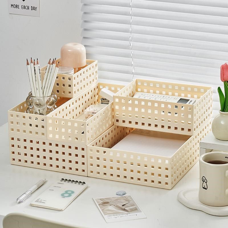 桌面收纳盒文具文件整理盒a4纸收纳筐可叠加收纳置物架杂物储物盒,收纳整理,桌面收纳盒,淘宝优惠券,粉丝福利购,淘宝优惠卷