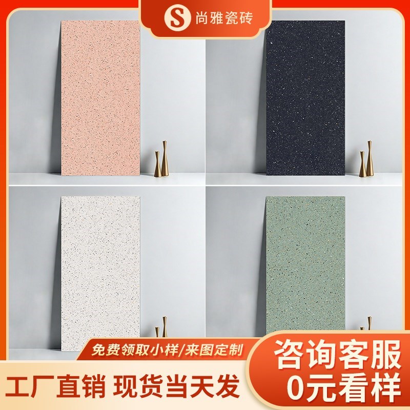 哑光彩色水磨石瓷砖客厅餐厅仿古砖服装店商铺卫生间地砖600x1200