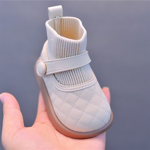 女宝短靴 子女小童靴子1一3岁小皮鞋 女宝宝鞋 子春秋软底防滑婴儿鞋