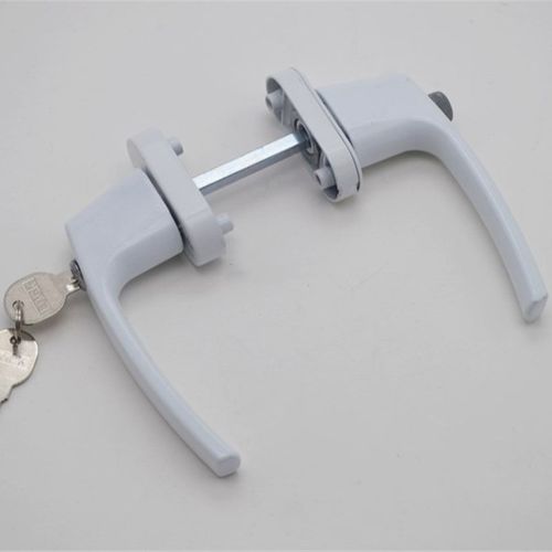 对开传动执手对穿把手带u锁带保险平开门窗五金配件塑钢锁门锁
