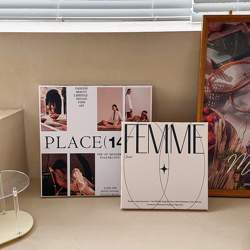 客厅装饰画沙发背景落地字母画ins风极简抽象高级感玄关挂画摆件