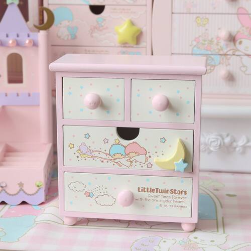双子星首饰盒收纳盒小柜子木质可爱little twin star桌面装饰摆件