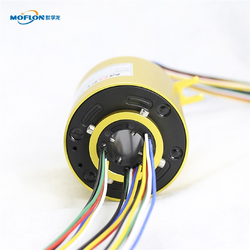 深圳厂家中空孔径24/48路数标准过孔导电滑环一W体式纤维刷电滑