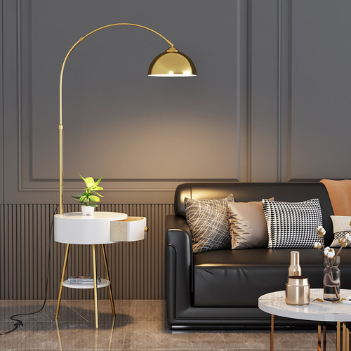 现代简约金属落地灯客厅卧室LED可调光护眼阅读灯高级感