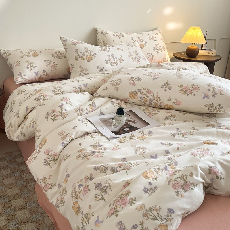 床上四件套去私奔学生情侣床x单夏季被套单双人被罩床上四季通用