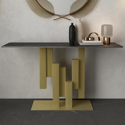 意式轻奢岩板玄关柜台桌靠墙窄桌子现代艺术装饰柜端景台条案条桌