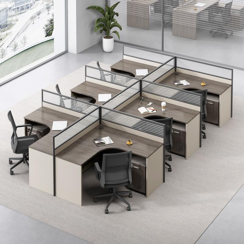 2人位桌椅组合办公室桌子卡座工位家具电脑职员桌4双人员工办公桌