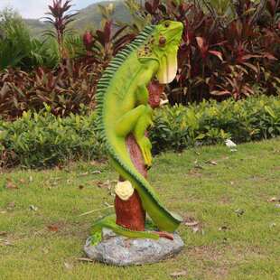 户外仿真蜥蜴玻璃钢雕塑爬行动物别墅花园摆件庭院田园林动物装饰